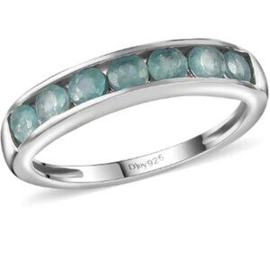 Grandidierite 7 Stone Ring in Platinum Over Sterling Silver 0.85